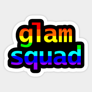 Rainbow Glam Squad Typography Sticker